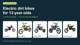 Electric Dirt Bikes for a 13 Year Old